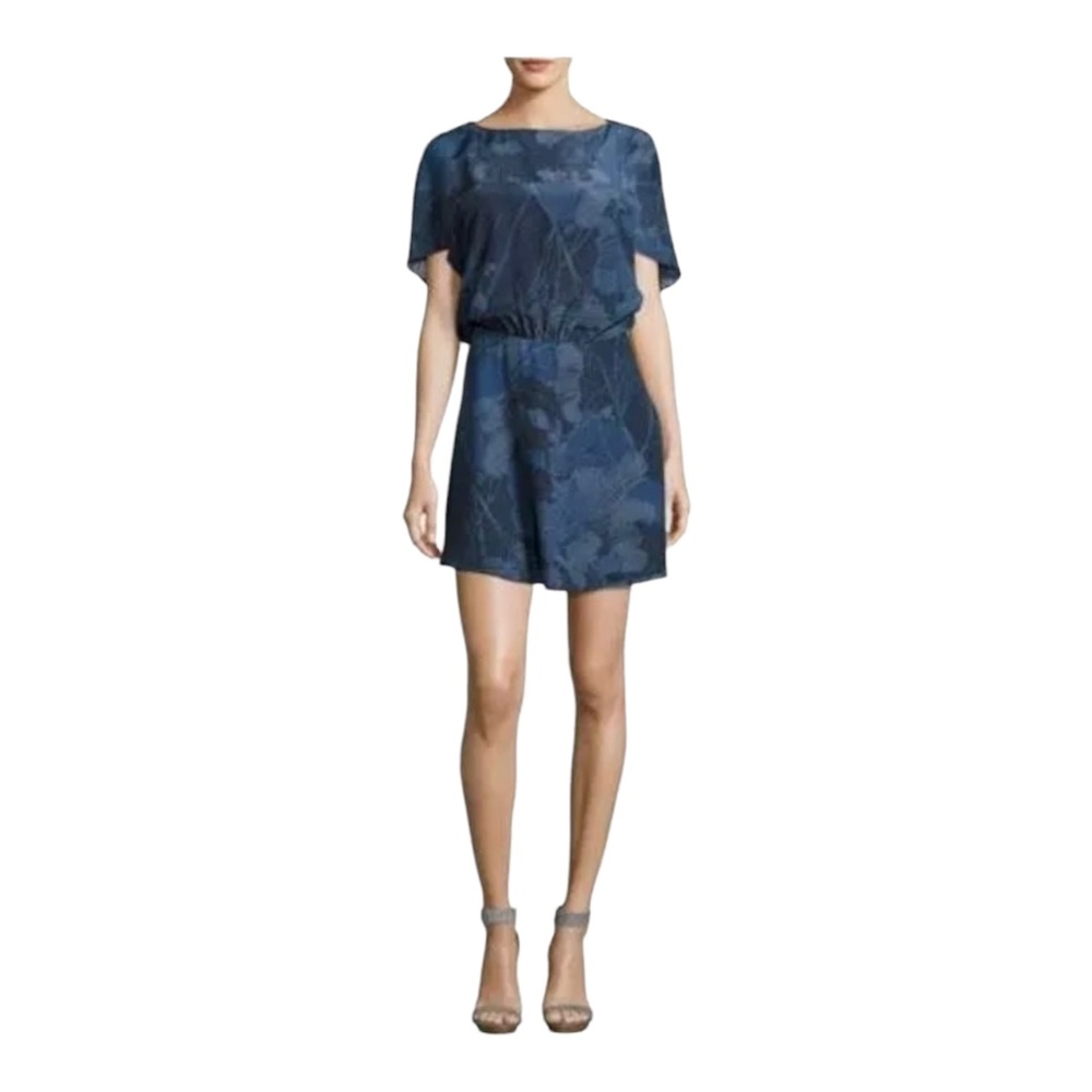 Halston Heritage Sunburst Floral Mini Dress Size 12 100% Silk NWT - Picture 1 of 9